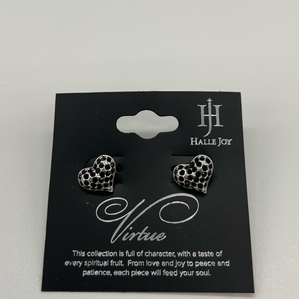 Peace Earring Black Crystal